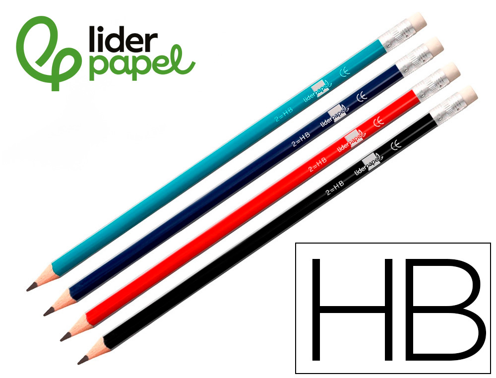 LIDERPAPEL - LAPIZ DE GRAFITO CON GOMA TRIANGULAR (Ref.LL02)