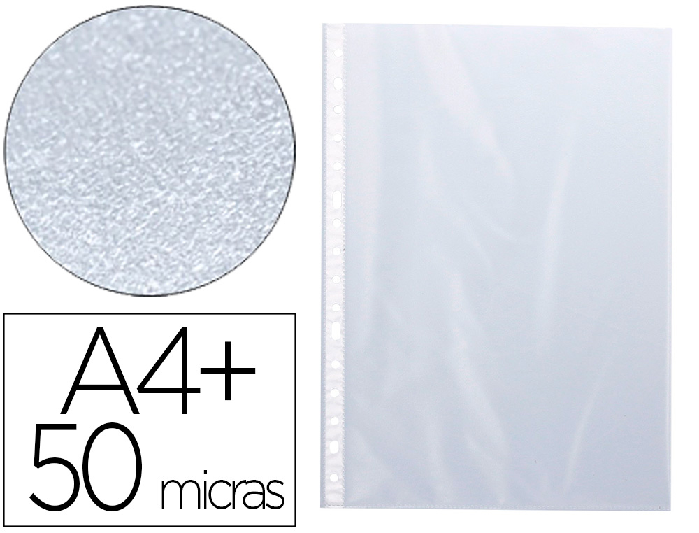 Q-CONNECT - FUNDA MULTITALADRO A4+ 50 MC PIEL DE NARANJA BOLSA DE 10 UNIDADES (Ref.KF16912)