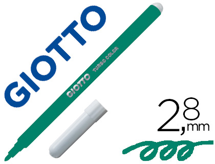GIOTTO - Rotulador turbo color lavable con punta bloqueada unicolor verde oscuro (Ref. 485020)