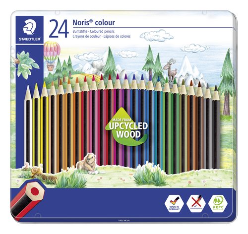 STAEDTLER - LAPICES de COLORES 185 NORIS COLOUR WOPEX estuche de 24 (Ref.185 M24)