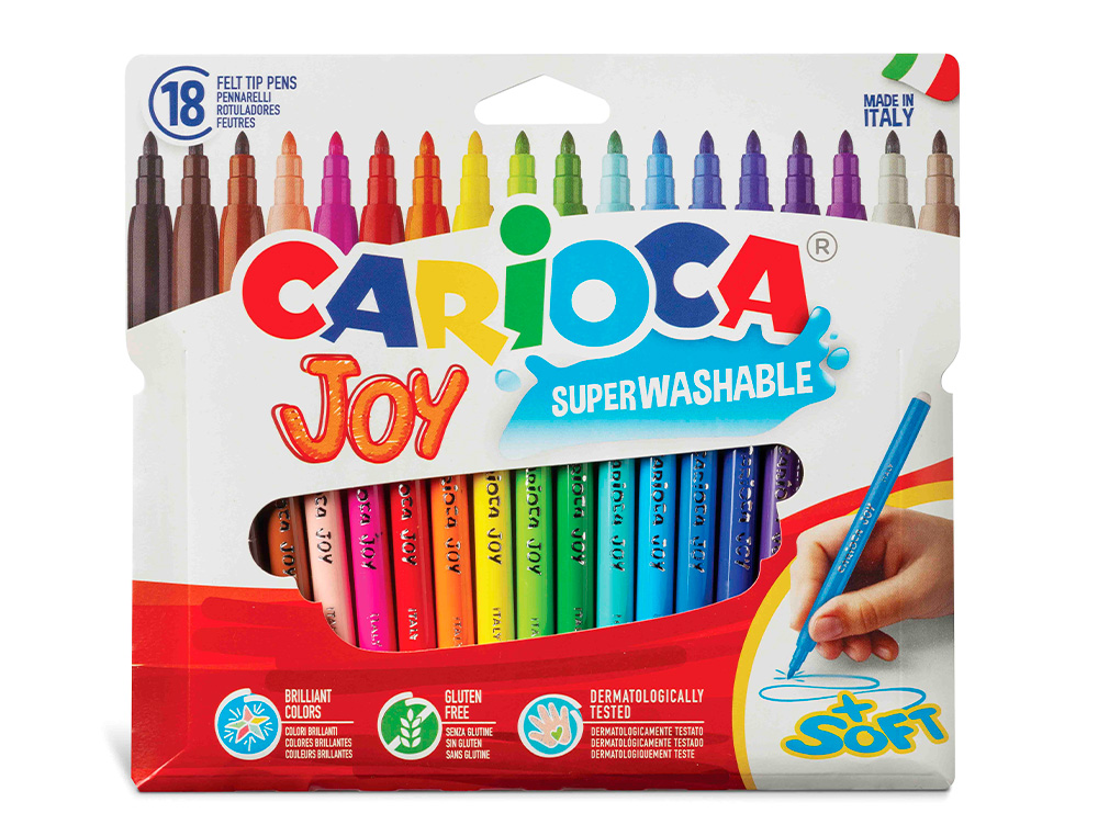 CARIOCA - ROTULADOR JOY CAJA DE 18 COLORES (Ref.40555)