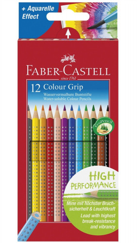 FABER CASTELL - Estuche lapices Grip Colores Surtidos 12 ud Forma triangular (Ref.112412)