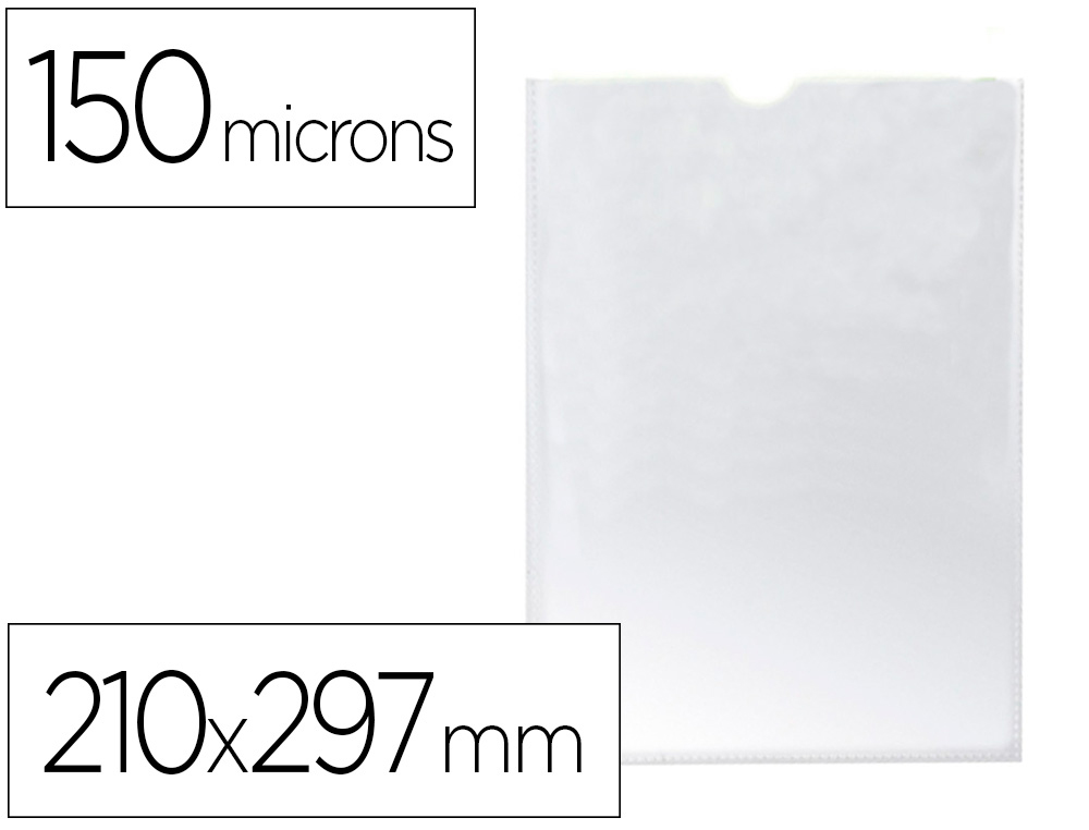 Q-CONNECT - FUNDA PORTADOCUMENTO DIN A4 150 MICRAS PVC TRANSPARENTE 210X297 MM (Ref.KF15576)