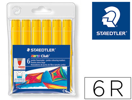 STAEDTLER - ROTULADOR COLOR JUMBO TRAZO 3 MM UNICOLOR AMARILLO (Ref.340 WP6-1)