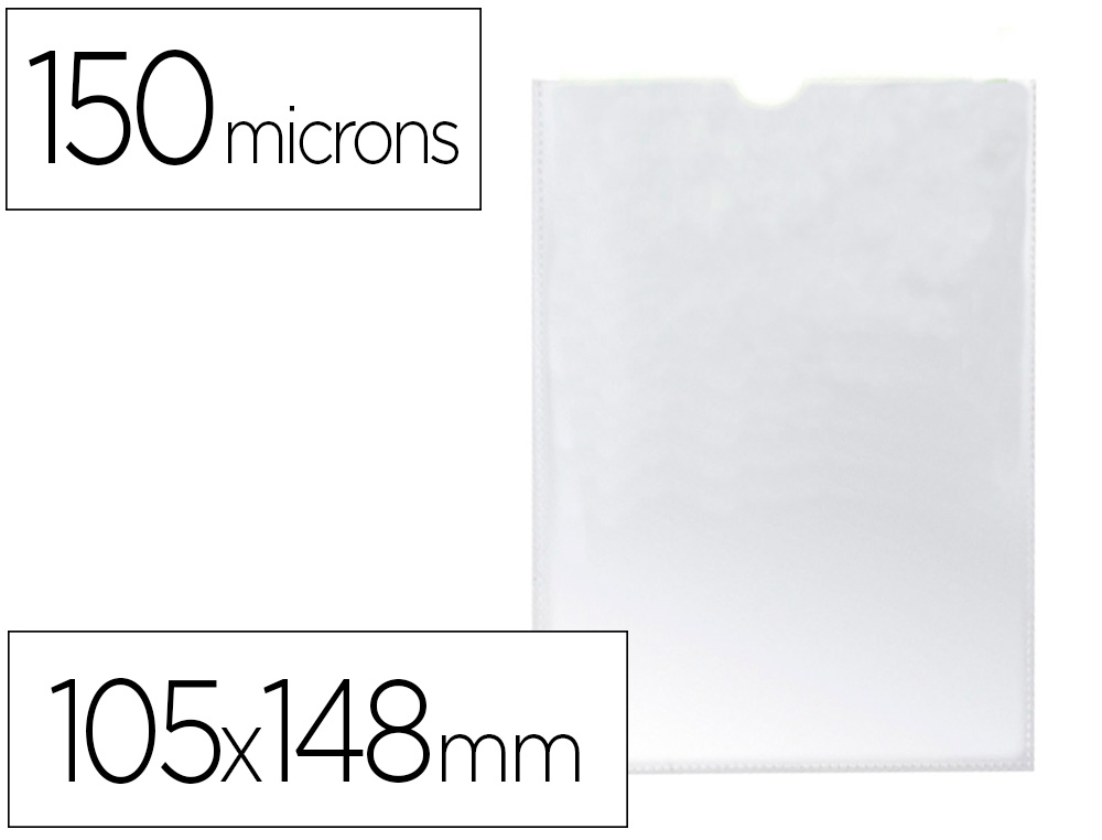 Q-CONNECT - FUNDA PORTADOCUMENTO DIN A6 150 MICRAS PVC TRANSPARENTE CON UÑERO 105X148 MM (Ref.KF15578)