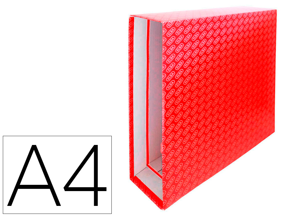 ELBA - Caja archivador de palanca carton forrado din A4 lomo 85 mm rojo (Ref. 100580156)