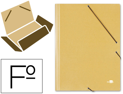 LIDERPAPEL - CARPETA GOMAS FOLIO 3 SOLAPAS Cartón PRESPAN AMARILLA (Ref.CG24)