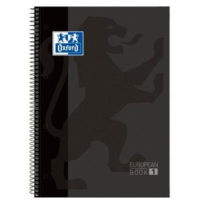 OXFORD - BLOC ESPIRAL TAPA EXTRADURA MICROPERFORADO DIN A4 80 HOJAS RAYADO HORIZONTAL COLOR NEGRO (Ref.400046817)
