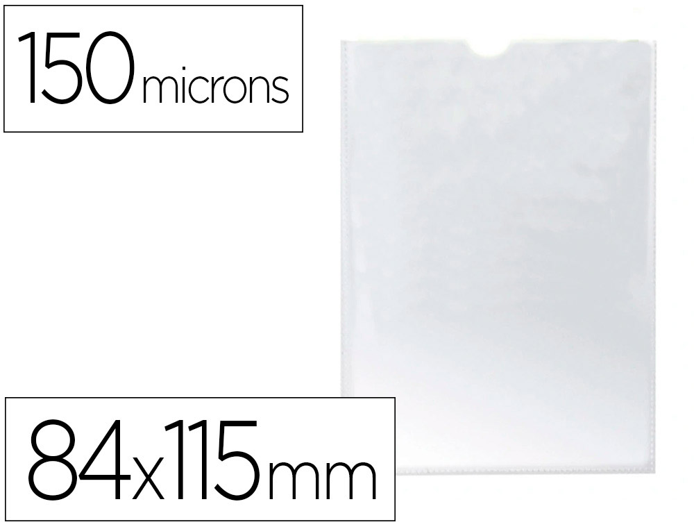 Q-CONNECT - FUNDA PORTADOCUMENTO DIN A7 150 MICRAS PVC TRANSPARENTE CON UÑERO 74X105 MM (Ref.KF15579)