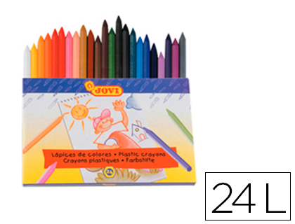 JOVI - LAPICES CERA HEXAGONAL CAJA DE 24 COLORES (Ref.924)