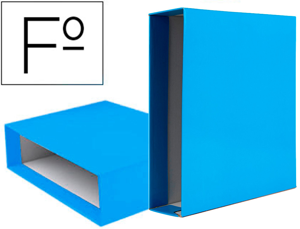 LIDERPAPEL - CAJA ARCHIVADOR DE PALANCA CARTON FOLIO DOCUMENTA LOMO 75 MM CELESTE (Ref.CZ34)