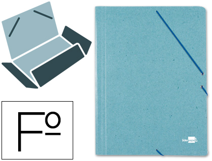 LIDERPAPEL - CARPETA GOMAS FOLIO 3 SOLAPAS Cartón PRESPAN VERDE (Ref.CG23)
