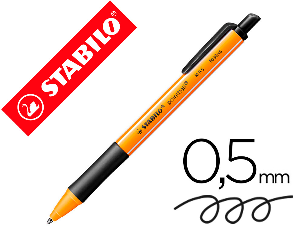 STABILO - BOLIGRAFO POINTBALL 0,5 MM COLOR NEGRO (Ref.6030/46)