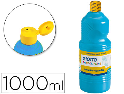 GIOTTO - TEMPERA LIQUIDA ESCOLAR LAVABLE 1000 ML AZUL CYAN (Ref.535515)