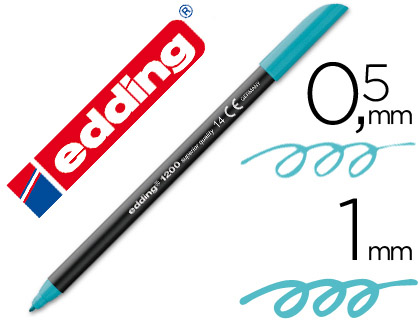 EDDING - Rotulador 1200 azul turquesa trazo 0,5-1mm (Ref.1200-14)