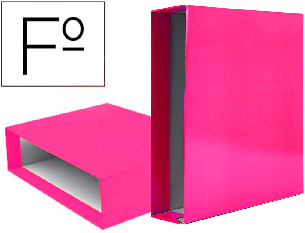 LIDERPAPEL - CAJA ARCHIVADOR DE PALANCA CARTON FOLIO DOCUMENTA LOMO 75 MM ROSA (Ref.CZ36)