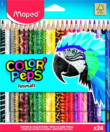 MAPED - LAPICES de COLORES COLOR"PEPS ANIMALES estuche de 24 (Ref.832224FC)