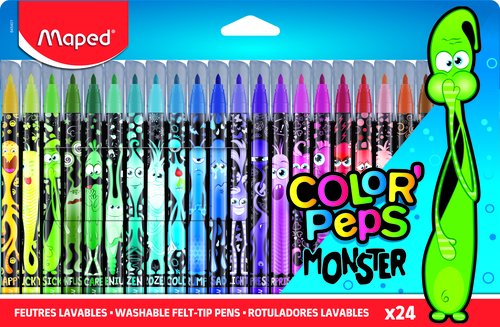 MAPED - ROTULADOR FIBRA COLOR´PEPS MONSTER ESTUCHE de 24 (Ref.845401)