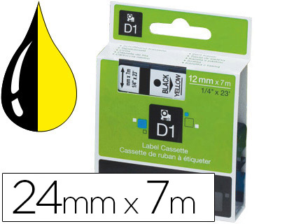 DYMO - CINTA 1000 NEGRO-AMARILLO 24 MM X 7 M D1 (Ref.S0720980)
