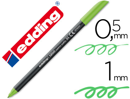 EDDING - Rotulador 1200 verde fluorescente trazo 0,5 a 1 mm 0026101 (Ref.1200-64)