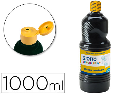 GIOTTO - TEMPERA LIQUIDA ESCOLAR LAVABLE 1000 ML NEGRA (Ref.535524)