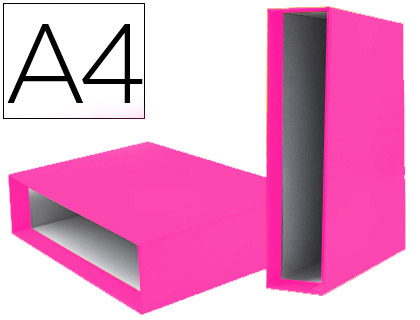 LIDERPAPEL - CAJA ARCHIVADOR DE PALANCA CARTON DIN A4 DOCUMENTA LOMO 75 MM ROSA (Ref.CZ32)