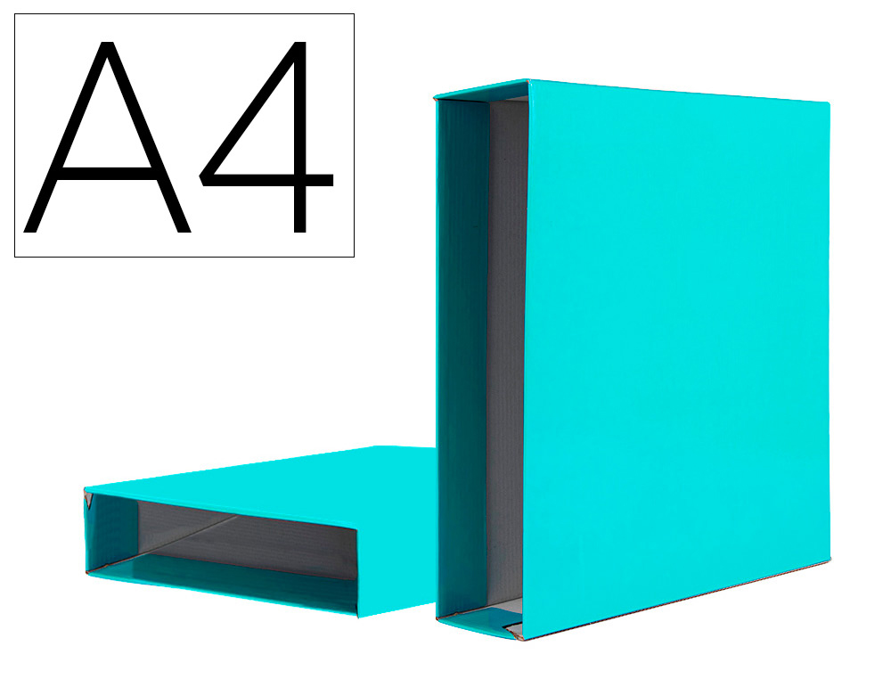 LIDERPAPEL - CAJA ARCHIVADOR DE PALANCA CARTON DIN A4 DOCUMENTA LOMO 75 MM VERDE CLARO (Ref.CZ33)