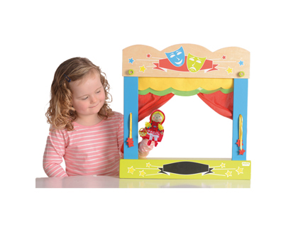 FIESTA CRAFTS - Teatro de sobremesa marionetas en madera y tela una cara 45x47 cm (Ref. XFC-T2749)