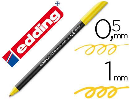 EDDING - Rotulador Punta de Fibra Mod.1200 amarillo Trazo 0,5 a 1 mm (Ref.1200-05)