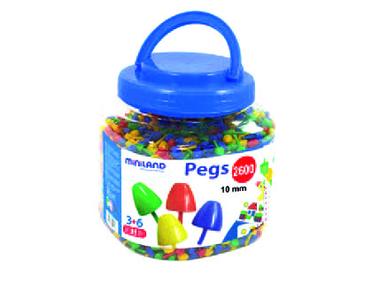 MINILAND - Juego pegs bote de 2600 piezas de 10 mm (Ref. 31810)