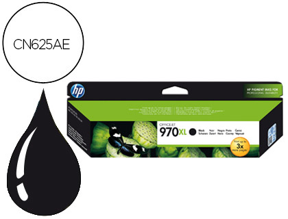 HP ( HEWLETT PACKARD ) - Cartuchos ORIGINALES Inyección De Tinta 970XL Negro (Ref.CN625AE)