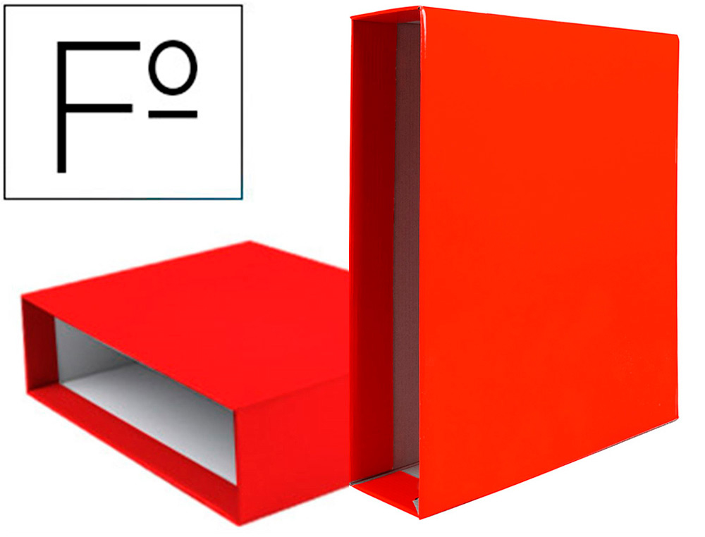 LIDERPAPEL - CAJA ARCHIVADOR DE PALANCA Cartón FOLIO DOCUMENTA LOMO 82MM COLOR ROJO (Ref.CZ15)
