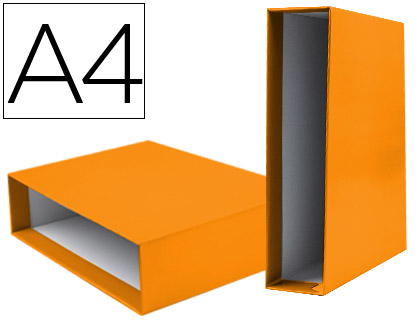 LIDERPAPEL - CAJA ARCHIVADOR DE PALANCA Cartón DIN-A4 DOCUMENTA LOMO 82MM COLOR NARANJA (Ref.CZ28)