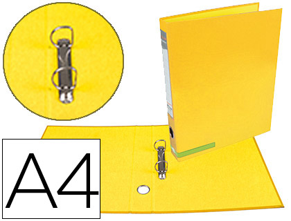 LIDERPAPEL - CARPETA DE 2 ANILLAS 25 MM MIXTAS A4 FORRADO COLOR SYSTEM CON OLLADO Y TARJETERO AMARILLO (Ref.AY20)