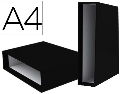 LIDERPAPEL - CAJA ARCHIVADOR DE PALANCA Cartón DIN-A4 DOCUMENTA LOMO 82MM COLOR NEGRO (Ref.CZ22)