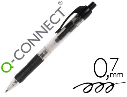 Q-CONNECT - BOLIGRAFO NEGRO RETRACTIL -CON SUJECION DE CAUCHO (Ref.KF00267)