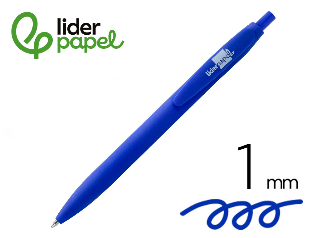 LIDERPAPEL - BOLIGRAFO GUMMY TOUCH RETRACTIL 1,0 MM TINTA AZUL (Ref.BO07)
