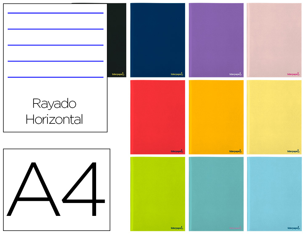 LIDERPAPEL - LIBRETA WRITE A4 80 HOJAS 60G/M2 HORIZONTAL CON MARGEN (Ref.LA12)