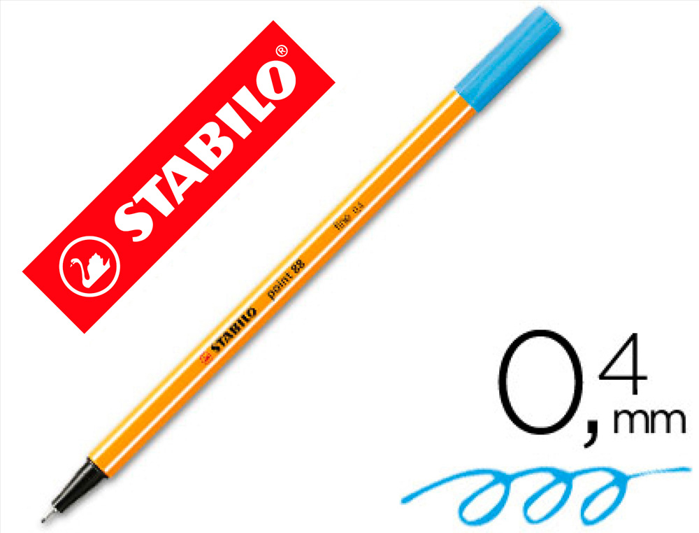 STABILO - Rotulador Punta de Fibra Point 88 Azul celeste Trazo 0,4 mm (Ref.88/57)