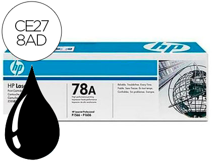 HP ( HEWLETT PACKARD ) - Toner Laser ORIGINALES 78A Negro Pack 2 4200 paginas Para P1560 y P1600 (Ref.CE278AD)