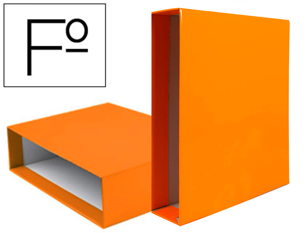 LIDERPAPEL - CAJA ARCHIVADOR DE PALANCA Cartón FOLIO DOCUMENTA LOMO 82MM COLOR NARANJA (Ref.CZ20)