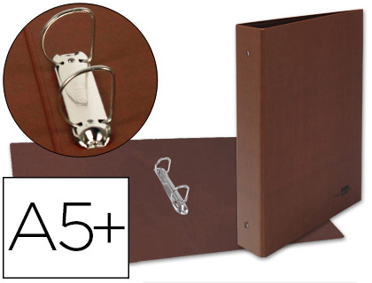 LIDERPAPEL - CARPETA DE 2 ANILLAS 25MM MIXTAS CUARTO Cartón CUERO FORRADO COMPRESOR PLASTICO (Ref.CA34)