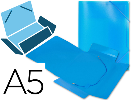 LIDERPAPEL - CARPETA GOMAS SOLAPAS 34972 POLIPROPILENO DIN A5 AZUL (Ref.SS02)