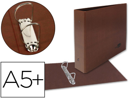 LIDERPAPEL - CARPETA DE 2 ANILLAS 25MM MIXTAS CUARTO APAISADO Cartón CUERO FORRADO COMPRESOR PLASTICO (Ref.CA35)