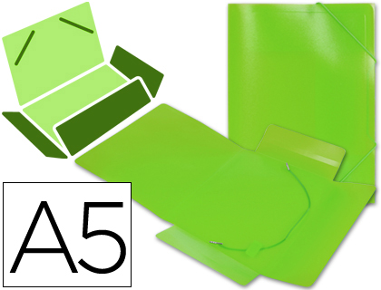 LIDERPAPEL - CARPETA GOMAS SOLAPAS 34973 POLIPROPILENO DIN A5 VERDE (Ref.SS03)