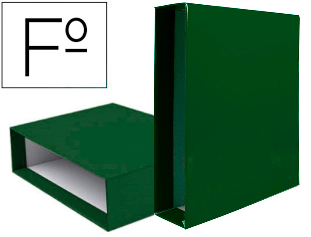 LIDERPAPEL - CAJA ARCHIVADOR DE PALANCA Cartón FOLIO DOCUMENTA LOMO 82MM COLOR VERDE (Ref.CZ17)