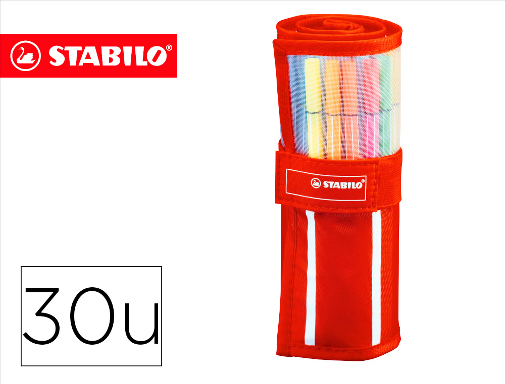 STABILO - ROTULADOR PUNTA DE FIBRA PEN 68 ESTUCHE ROLLERSET DE 30 COLORES SURTIDOS (Ref.6830-2)