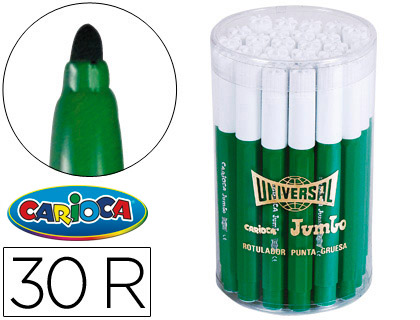 CARIOCA - ROTULADOR JUMBO C-30 VERDE PUNTA GRUESA -BOTE DE 30 UNIDADES (Ref.A52000VD)