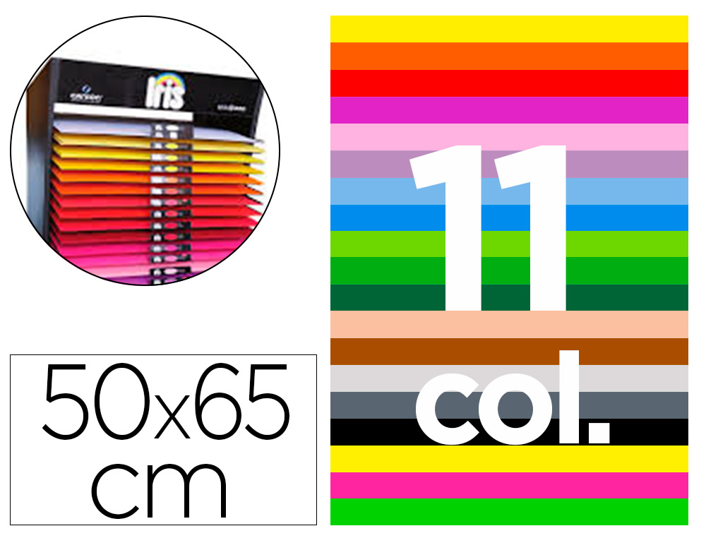 IRIS - Kit 25 cartulinas surtidas 50x65 Caja D 50x65cm 185G (Ref.400080141)