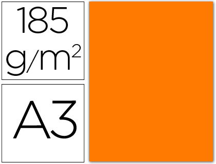 CANSON - Cartulina Iris 50 Hojas A3 Naranja fluo 235g (Ref.200040817)